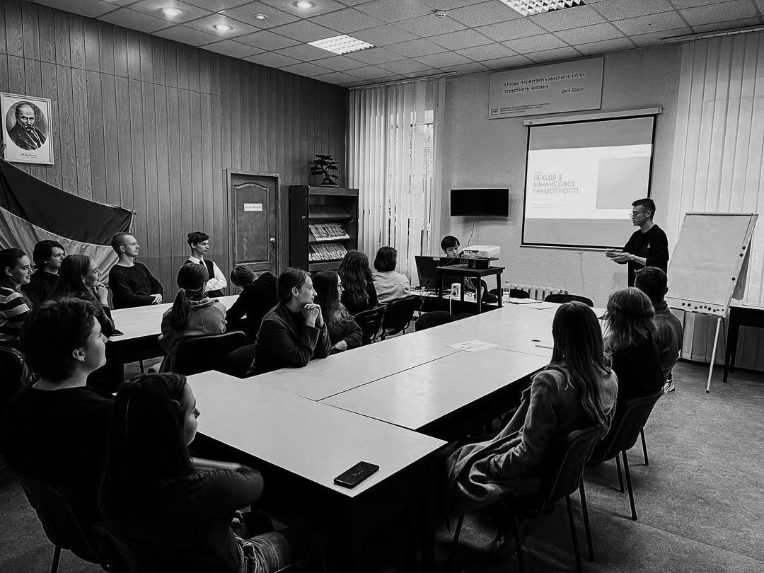 Founder giving a lecture